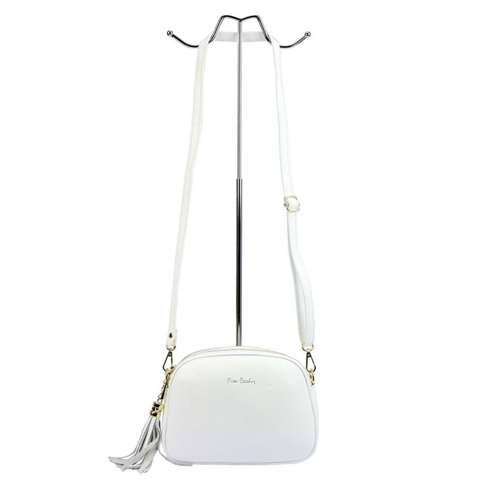Dámska kabelka Pierre Cardin 4500 FTT DOLLARO z prírodnej kože v bielej farbe so štýlom crossbody