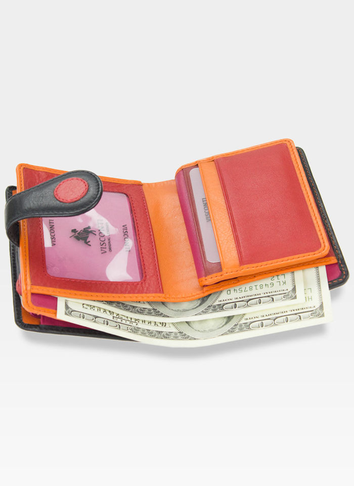 Visconti Dámska bodkovaná peňaženka P3 Red Multi